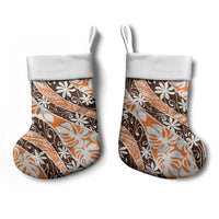 Puatou Tahiti Tiare Monstera Christmas Stocking Polynesian Pattern Curve Style - Polynesian Pride