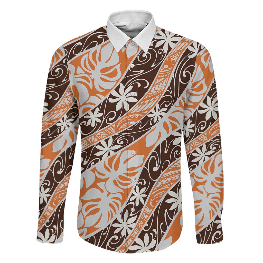 Puatou Tahiti Tiare Monstera Family Matching Off Shoulder Maxi Dress and Hawaiian Shirt Polynesian Pattern Curve Style - Polynesian Pride