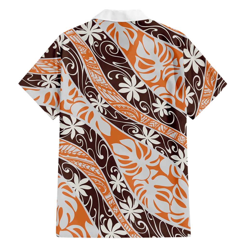 Puatou Tahiti Tiare Monstera Family Matching Puletasi and Hawaiian Shirt Polynesian Pattern Curve Style - Polynesian Pride