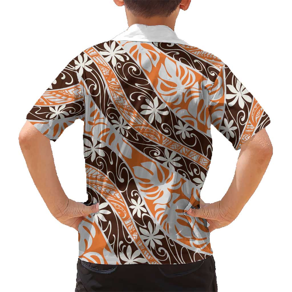 Puatou Tahiti Tiare Monstera Family Matching Summer Maxi Dress and Hawaiian Shirt Polynesian Pattern Curve Style - Polynesian Pride
