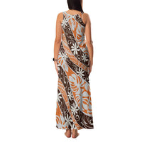Puatou Tahiti Tiare Monstera Family Matching Tank Maxi Dress and Hawaiian Shirt Polynesian Pattern Curve Style LT01 - Polynesian Pride