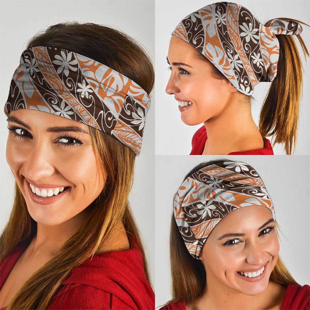 Puatou Tahiti Tiare Monstera Neck Gaiter Polynesian Pattern Curve Style - Polynesian Pride