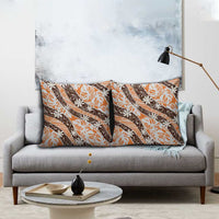 Puatou Tahiti Tiare Monstera Pillow Cover Polynesian Pattern Curve Style - Polynesian Pride