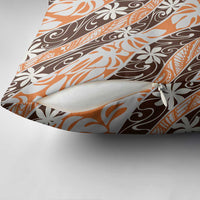 Puatou Tahiti Tiare Monstera Pillow Cover Polynesian Pattern Curve Style - Polynesian Pride