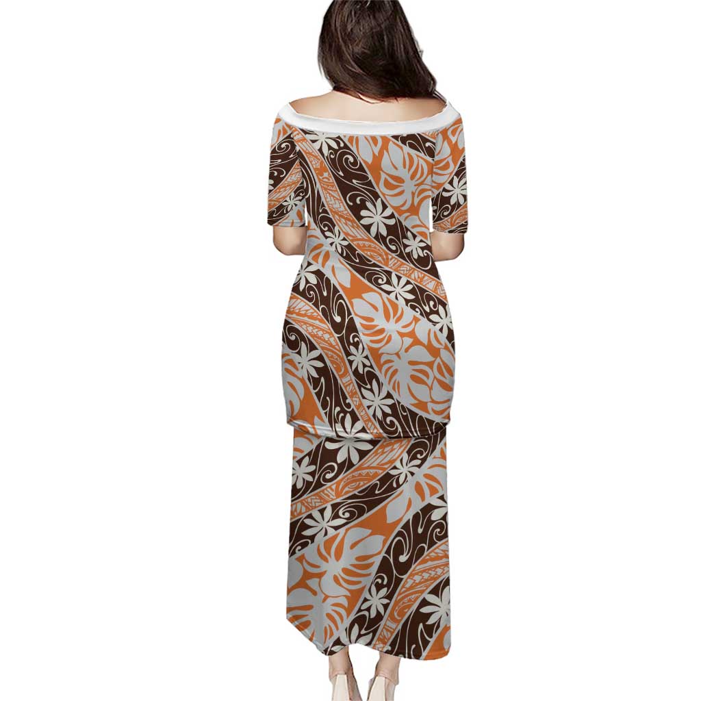 Puatou Tahiti Tiare Monstera Puletasi Polynesian Pattern Curve Style - Polynesian Pride