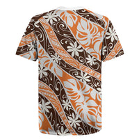 Puatou Tahiti Tiare Monstera Rugby Jersey Polynesian Pattern Curve Style - Polynesian Pride