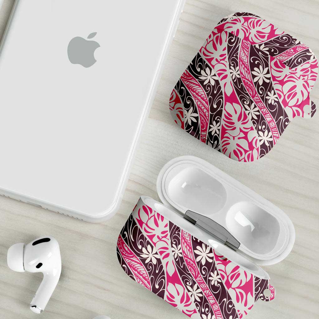 Tarona Tahiti Tiare Monstera AirPods Case Polynesian Pattern Curve Style - Polynesian Pride