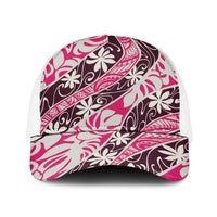 Tarona Tahiti Tiare Monstera Baseball Net Cap Polynesian Pattern Curve Style - Polynesian Pride
