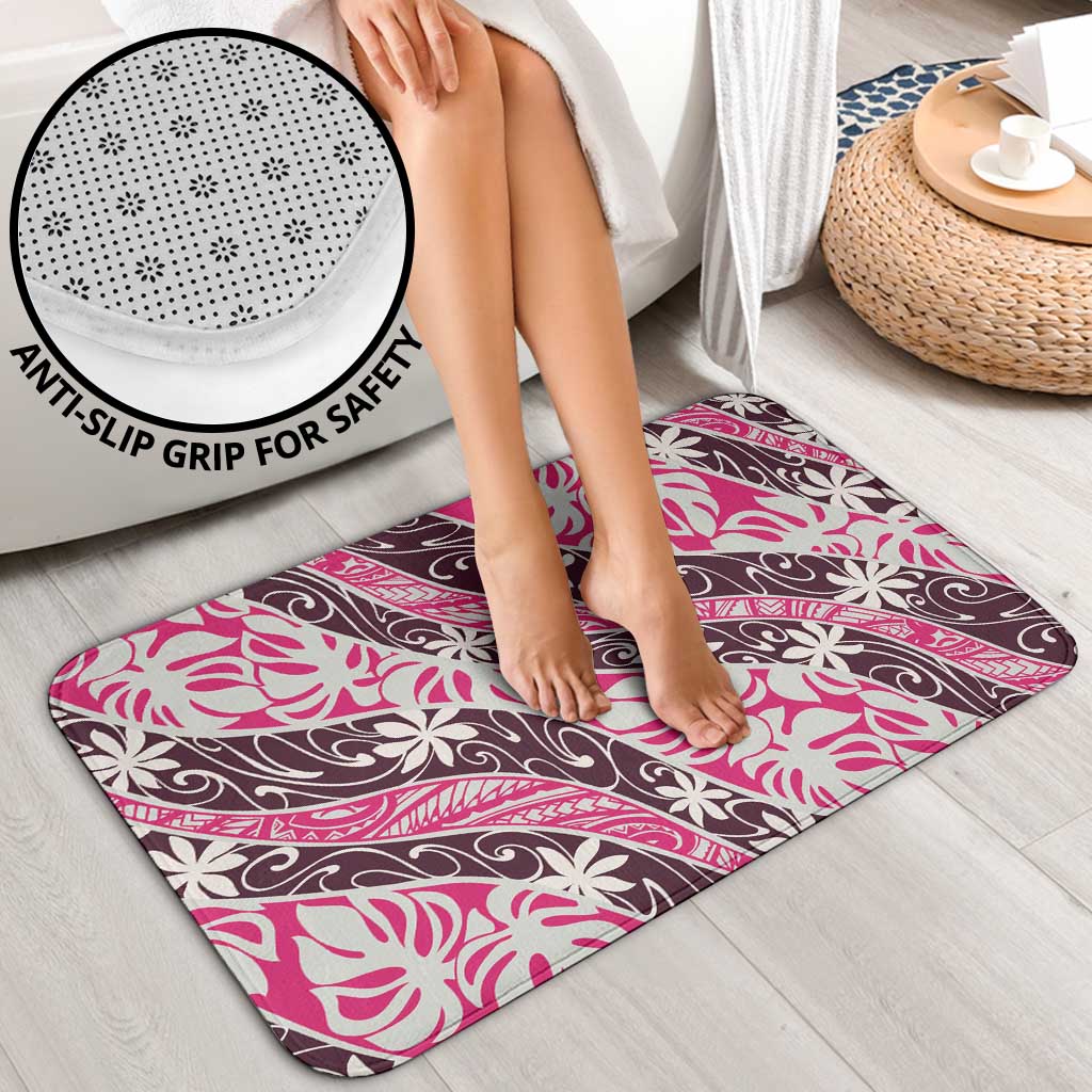 Tarona Tahiti Tiare Monstera Bathroom Set Polynesian Pattern Curve Style LT01 - Polynesian Pride
