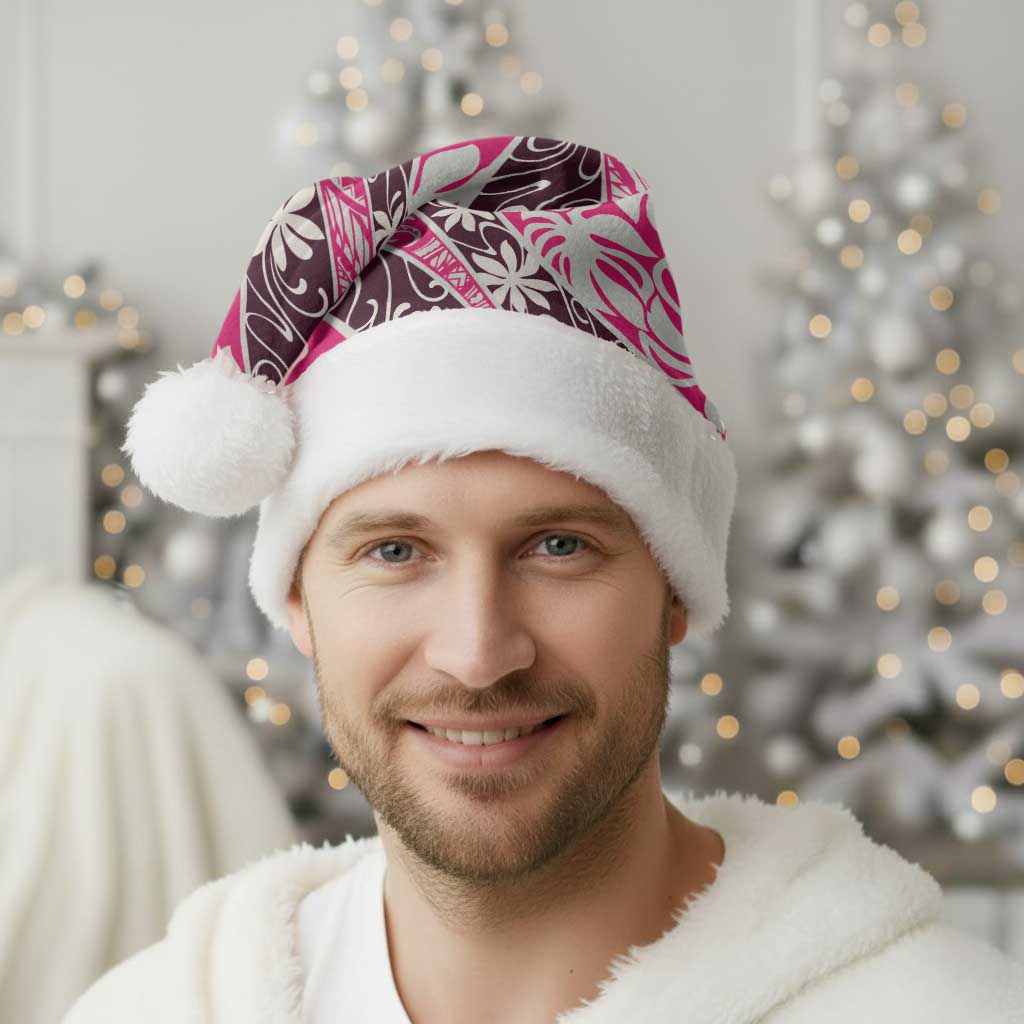 Tarona Tahiti Tiare Monstera Christmas Santa Hat Polynesian Pattern Curve Style - Polynesian Pride