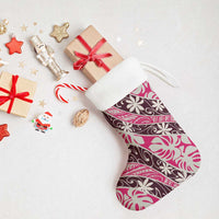 Tarona Tahiti Tiare Monstera Christmas Stocking Polynesian Pattern Curve Style - Polynesian Pride