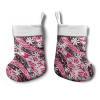 Tarona Tahiti Tiare Monstera Christmas Stocking Polynesian Pattern Curve Style - Polynesian Pride
