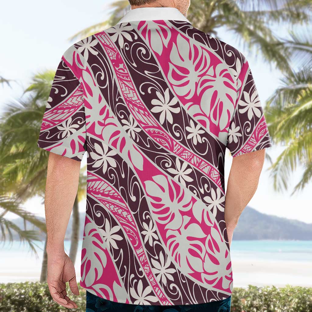 Tarona Tahiti Tiare Monstera Hawaiian Shirt Polynesian Pattern Curve Style - Polynesian Pride