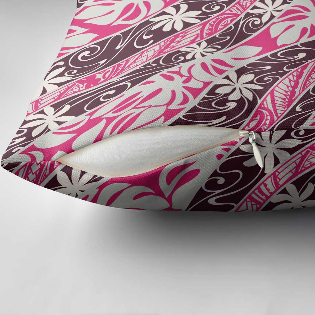 Tarona Tahiti Tiare Monstera Pillow Cover Polynesian Pattern Curve Style - Polynesian Pride