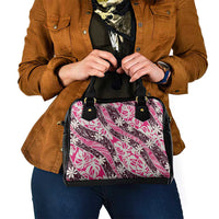 Tarona Tahiti Tiare Monstera Shoulder Handbag Polynesian Pattern Curve Style - Polynesian Pride
