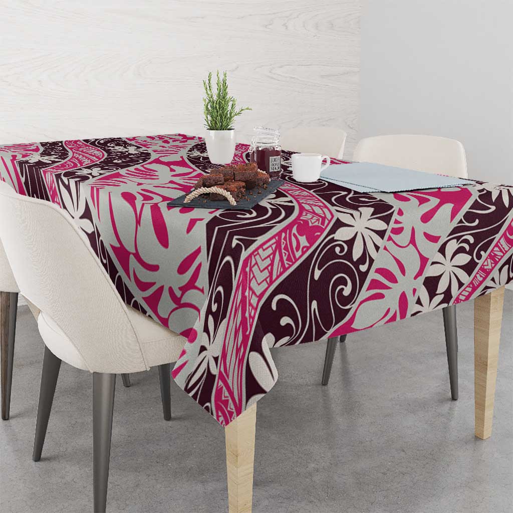 Tarona Tahiti Tiare Monstera Tablecloth Polynesian Pattern Curve Style LT01 - Polynesian Pride