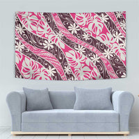 Tarona Tahiti Tiare Monstera Tapestry Polynesian Pattern Curve Style - Polynesian Pride