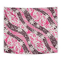 Tarona Tahiti Tiare Monstera Tapestry Polynesian Pattern Curve Style - Polynesian Pride