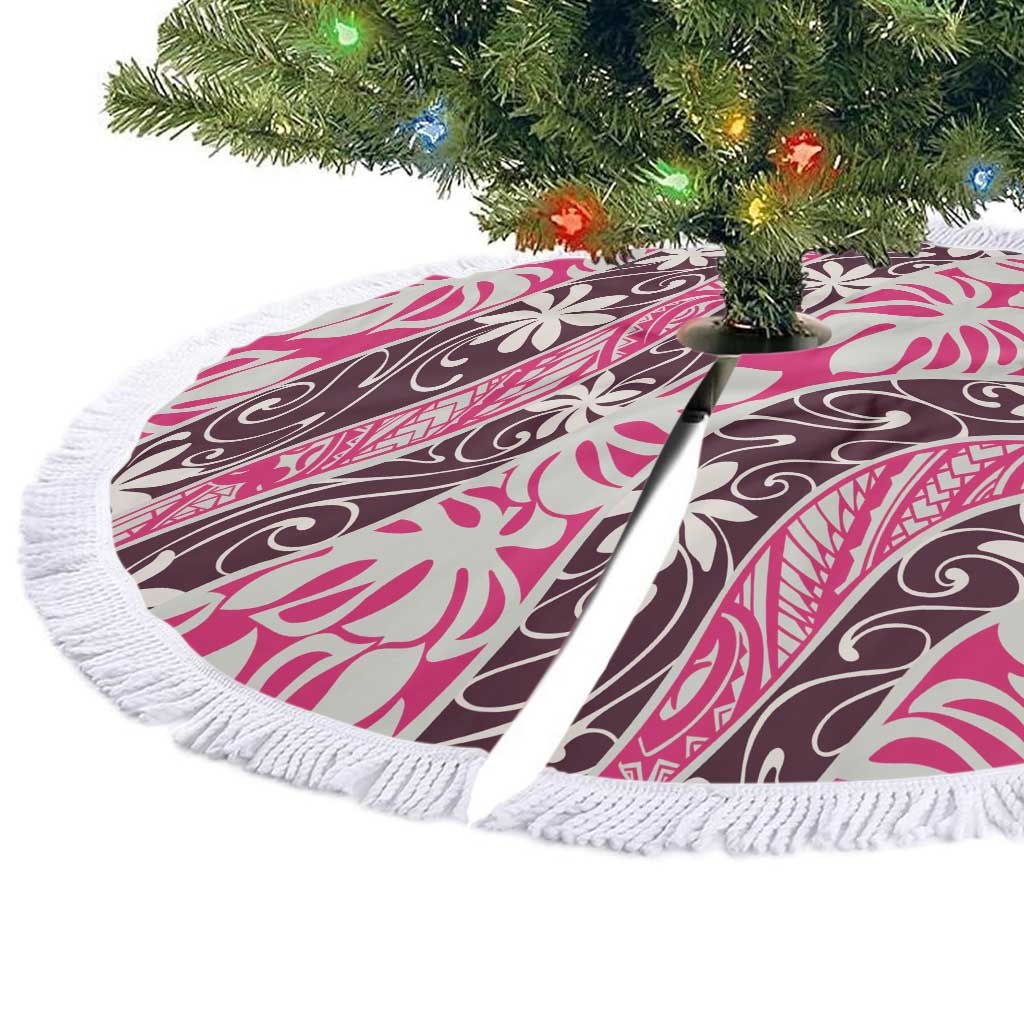 Tarona Tahiti Tiare Monstera Tree Skirt Polynesian Pattern Curve Style - Polynesian Pride