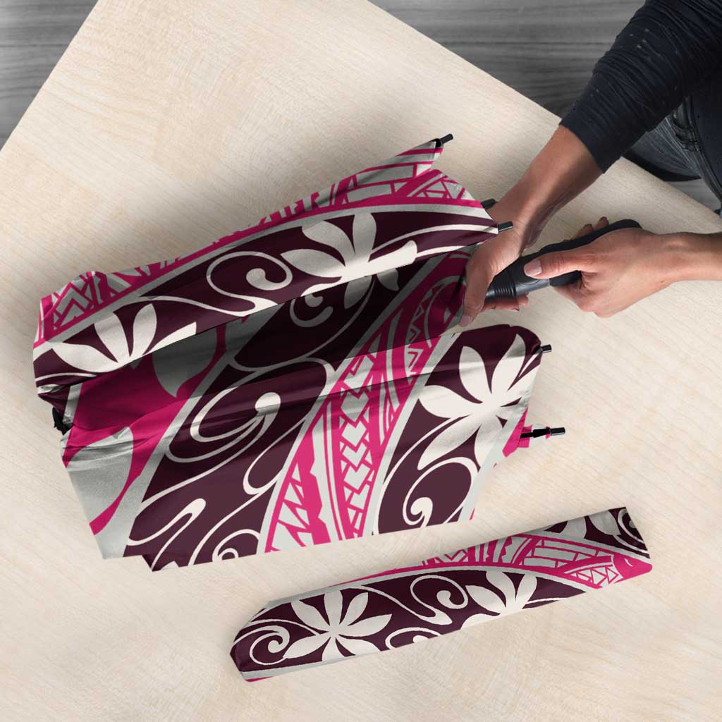 Tarona Tahiti Tiare Monstera Umbrella Polynesian Pattern Curve Style - Polynesian Pride