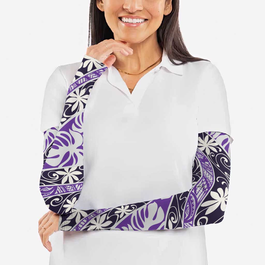 Vareau Tahiti Tiare Monstera Arm Sleeves Polynesian Pattern Curve Style - Polynesian Pride