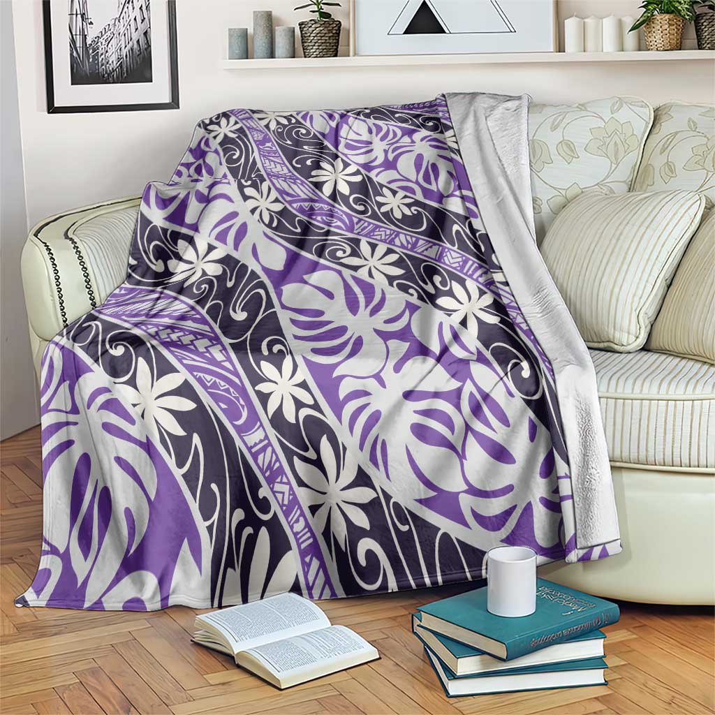 Vareau Tahiti Tiare Monstera Blanket Polynesian Pattern Curve Style - Polynesian Pride