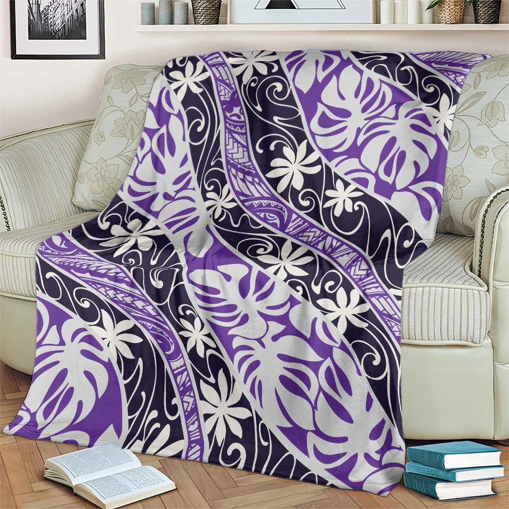 Vareau Tahiti Tiare Monstera Blanket Polynesian Pattern Curve Style - Polynesian Pride