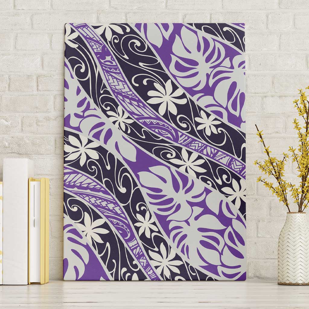 Vareau Tahiti Tiare Monstera Canvas Wall Art Polynesian Pattern Curve Style - Polynesian Pride
