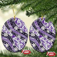 Vareau Tahiti Tiare Monstera Ceramic Ornament Polynesian Pattern Curve Style - Polynesian Pride