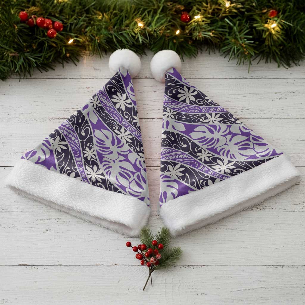 Vareau Tahiti Tiare Monstera Christmas Santa Hat Polynesian Pattern Curve Style - Polynesian Pride