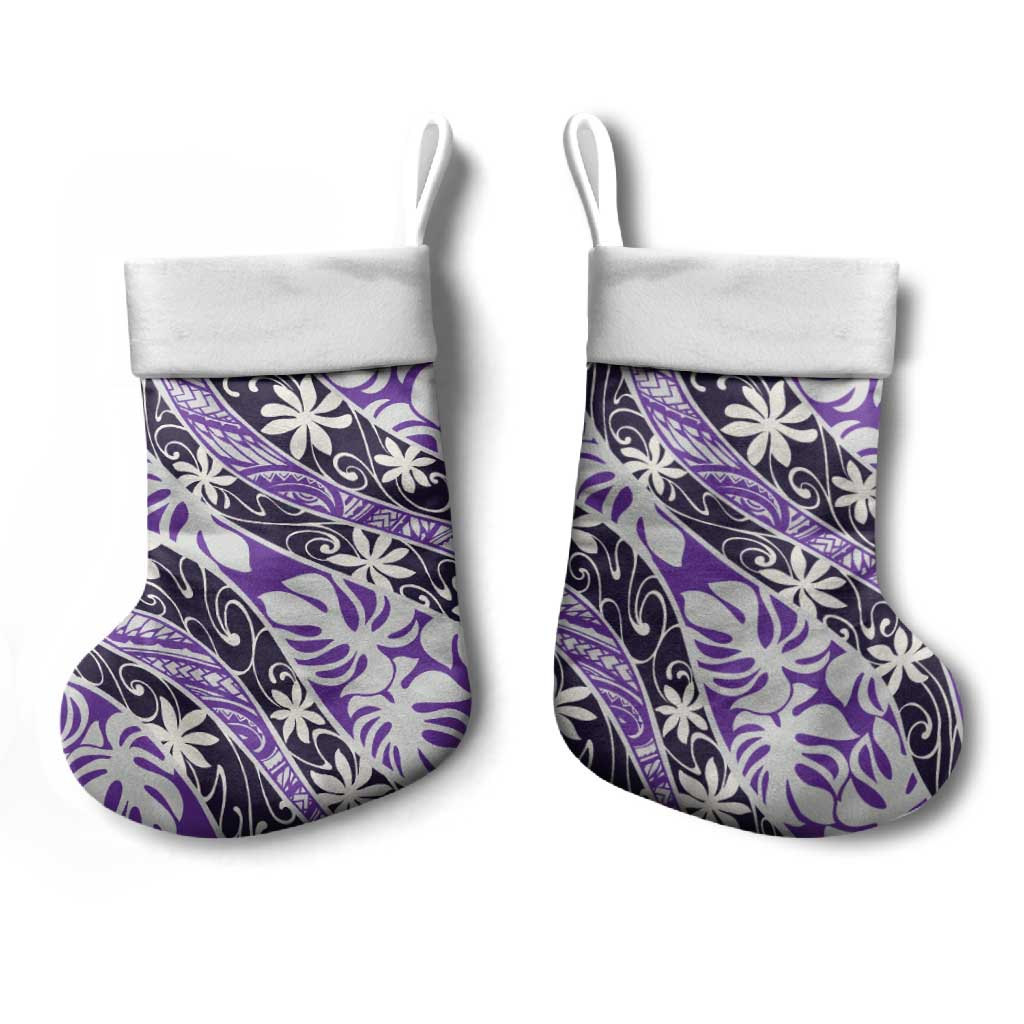Vareau Tahiti Tiare Monstera Christmas Stocking Polynesian Pattern Curve Style - Polynesian Pride