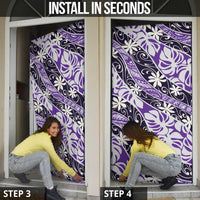 Vareau Tahiti Tiare Monstera Door Cover Polynesian Pattern Curve Style - Polynesian Pride