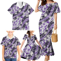 Vareau Tahiti Tiare Monstera Family Matching Mermaid Dress and Hawaiian Shirt Polynesian Pattern Curve Style LT01 - Polynesian Pride