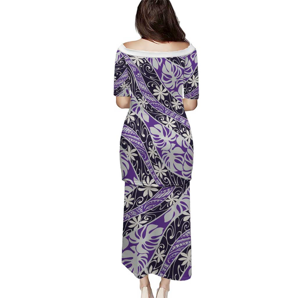 Vareau Tahiti Tiare Monstera Family Matching Puletasi and Hawaiian Shirt Polynesian Pattern Curve Style LT01 - Polynesian Pride