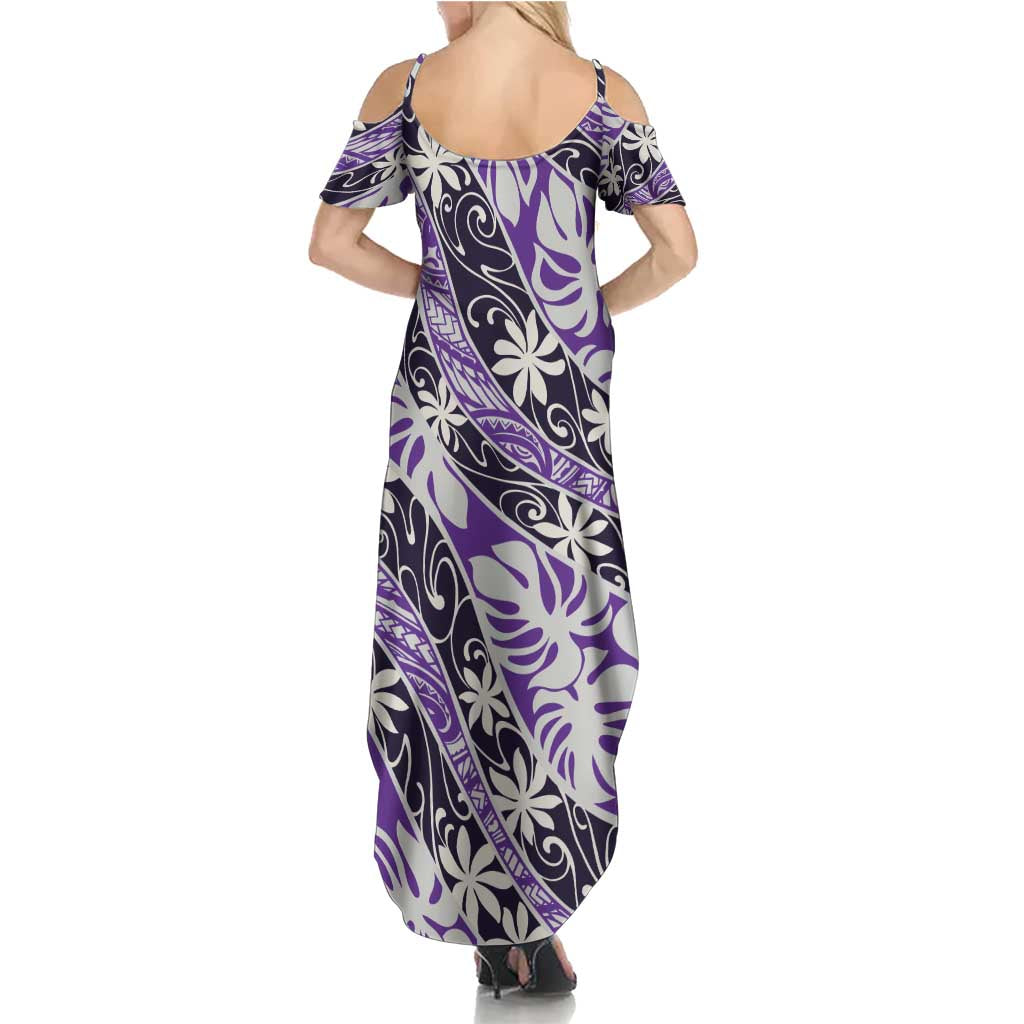 Vareau Tahiti Tiare Monstera Family Matching Summer Maxi Dress and Hawaiian Shirt Polynesian Pattern Curve Style LT01 - Polynesian Pride