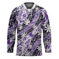 Vareau Tahiti Tiare Monstera Hockey Jersey Polynesian Pattern Curve Style - Polynesian Pride