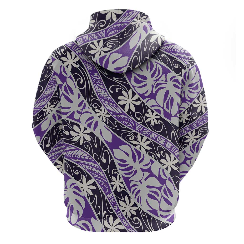 Vareau Tahiti Tiare Monstera Hoodie Polynesian Pattern Curve Style - Polynesian Pride