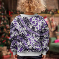 Vareau Tahiti Tiare Monstera Kid Ugly Christmas Sweater Polynesian Pattern Curve Style - Polynesian Pride