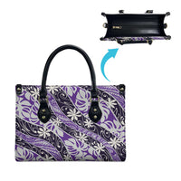 Vareau Tahiti Tiare Monstera Leather Bag Polynesian Pattern Curve Style - Polynesian Pride