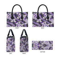 Vareau Tahiti Tiare Monstera Leather Bag Polynesian Pattern Curve Style - Polynesian Pride
