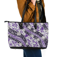 Vareau Tahiti Tiare Monstera Leather Tote Bag Polynesian Pattern Curve Style - Polynesian Pride