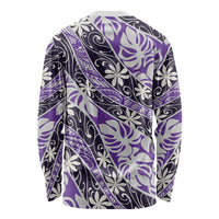 Vareau Tahiti Tiare Monstera Long Sleeve Shirt Polynesian Pattern Curve Style - Polynesian Pride