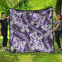 Vareau Tahiti Tiare Monstera Quilt Polynesian Pattern Curve Style - Polynesian Pride