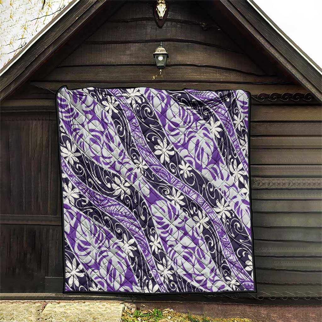 Vareau Tahiti Tiare Monstera Quilt Polynesian Pattern Curve Style - Polynesian Pride
