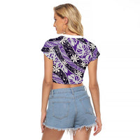 Vareau Tahiti Tiare Monstera Raglan Cropped T Shirt Polynesian Pattern Curve Style - Polynesian Pride