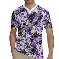 Vareau Tahiti Tiare Monstera Rugby Jersey Polynesian Pattern Curve Style - Polynesian Pride