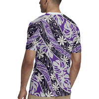 Vareau Tahiti Tiare Monstera Rugby Jersey Polynesian Pattern Curve Style - Polynesian Pride