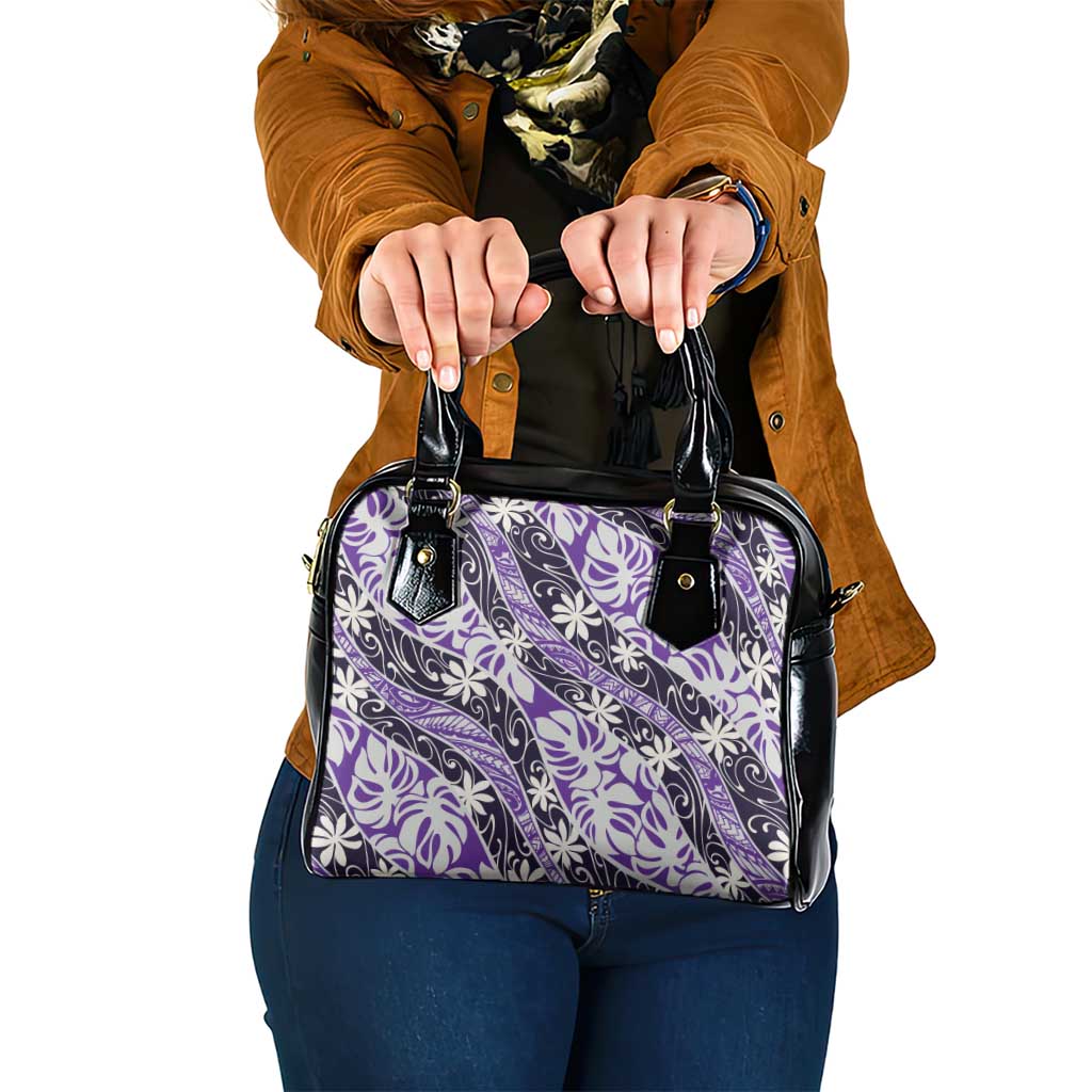 Vareau Tahiti Tiare Monstera Shoulder Handbag Polynesian Pattern Curve Style - Polynesian Pride