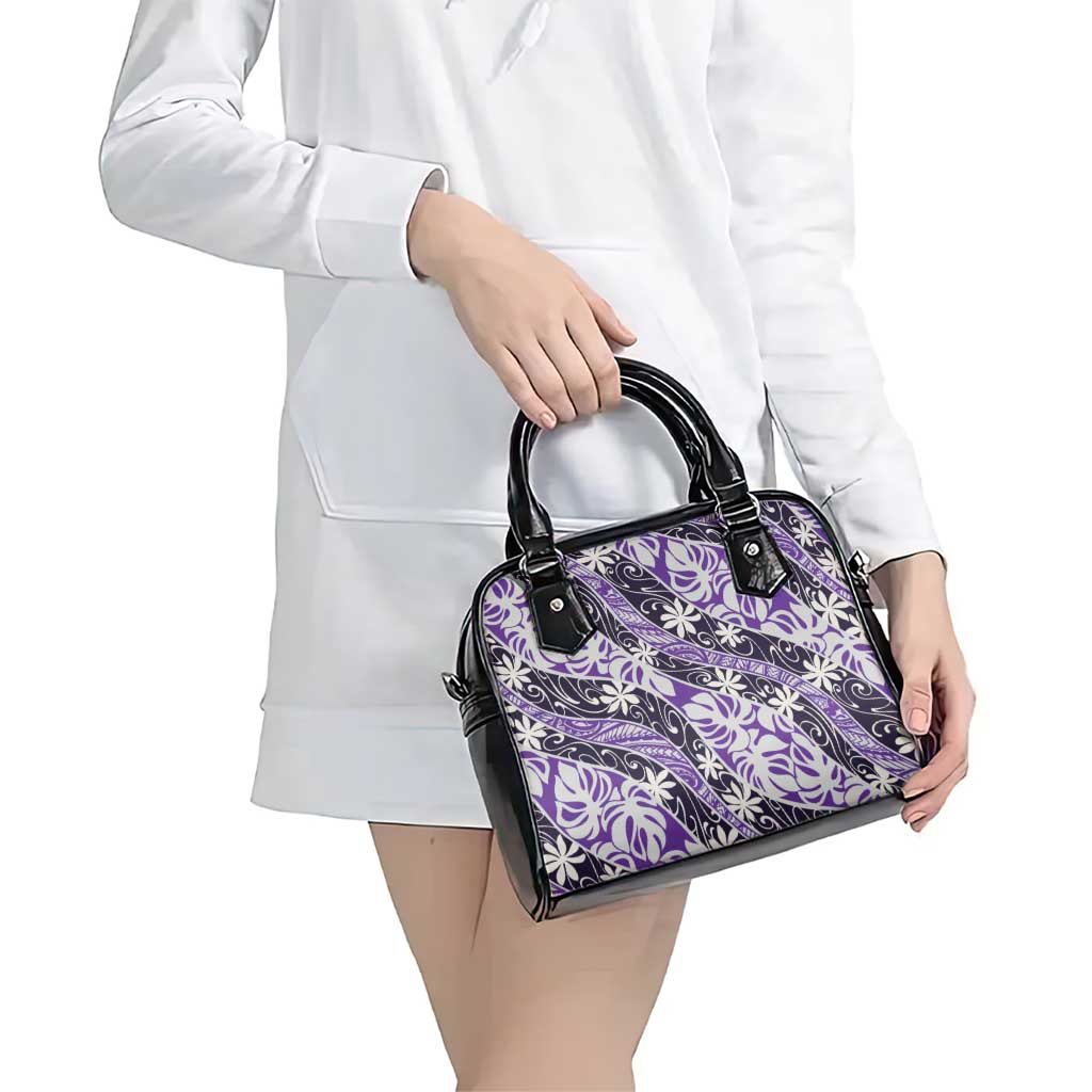 Vareau Tahiti Tiare Monstera Shoulder Handbag Polynesian Pattern Curve Style - Polynesian Pride