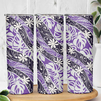 Vareau Tahiti Tiare Monstera Skinny Tumbler Polynesian Pattern Curve Style - Polynesian Pride